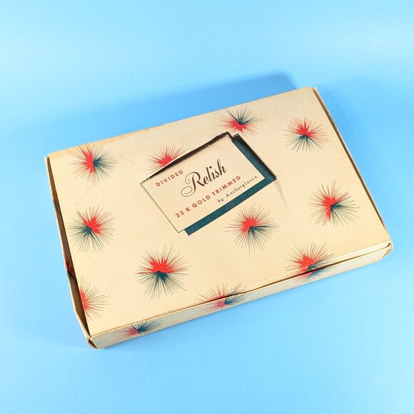 Anchor Hocking Milk Glass 22K trimmed Divided Relish dish, Vintage anchorglass - Picture 11 of 15